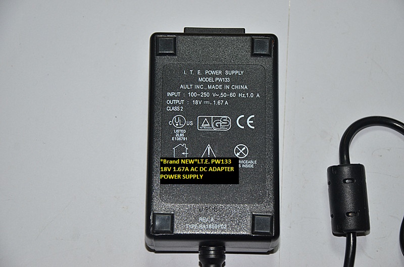 *Brand NEW*18V 1.67A PW133 I.T.E. AC100-240V AC DC ADAPTER POWER SUPPLY